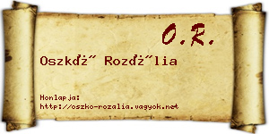 Oszkó Rozália névjegykártya
